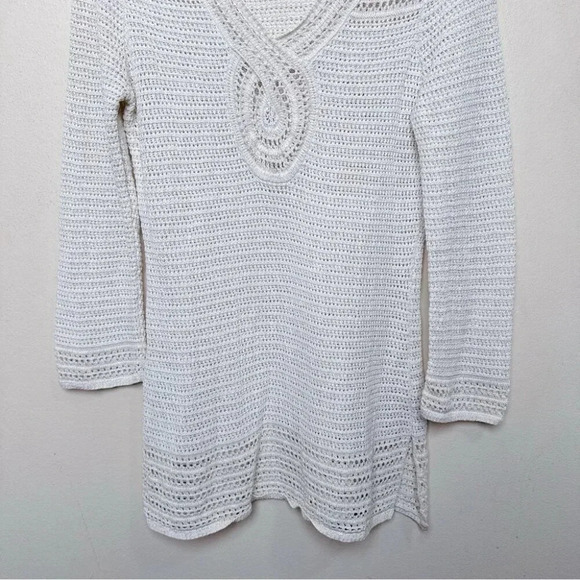 Tommy Bahama Womens Small Sand Dollar Shimmer  Tunic Sweater In Soft Gold - Picture 6 of 16